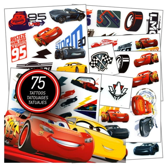 Temporal Tattoos Disney Studios Cars, 3 x 75 cm, con colgador de puerta
