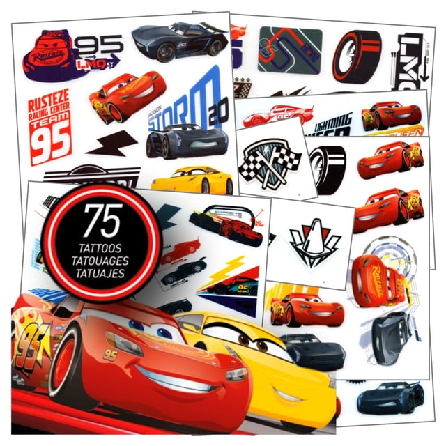 Temporal Tattoos Disney Studios Cars, 3 x 75 cm, con colgador de puerta
