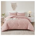 thumbnail image 4 of TiaGOC Size Comforter Set, 3 Pieces Blush Girls Women Tufted Bedding Set & Collections, All Season Bed Set (90x90In Comforter & 2 Pillowcases), 4 of 7
