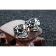 thumbnail image 4 of GKNET Mens Vintage Stainless Steel Gothic Skull Smoking Bullet Biker Ring, 4 of 6