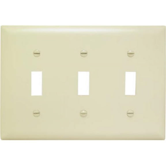 TP3ICC12 3 Gang 3 Toggle Openings Nylon Wall Plate, Ivory