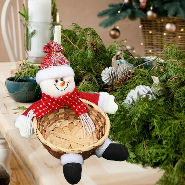 Cesta de Almacenamiento BLESIY tejida a mano Muñeco de nieve