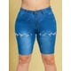 thumbnail image 2 of Cordones arriba dobladillo crudo más tamaño biker denim shorts Rosegal Pantalones cortos de talla grande, 2 of 5