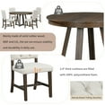 thumbnail image 4 of 5-Piece Retro Functional Dining Set Round Leaf Table Beige, 4 of 5