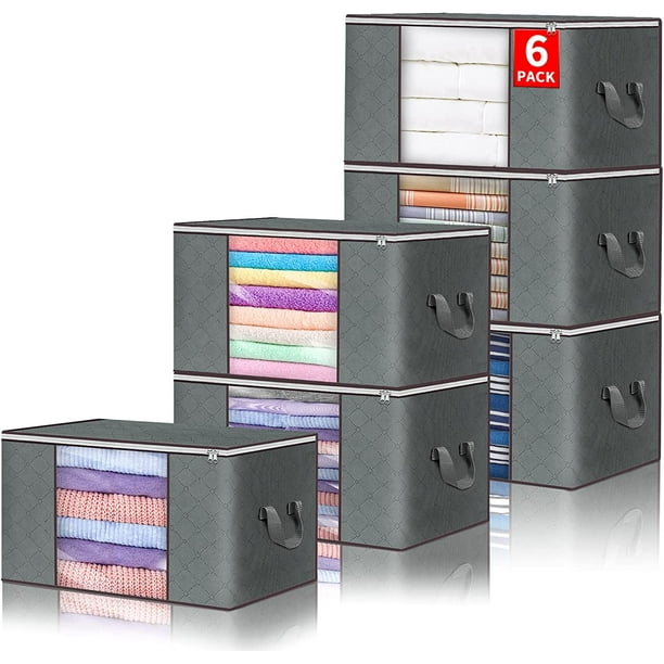 M BUDER Clothes storage bags Large Capacity Clothes Storage Bins Foldable Closet Organizers