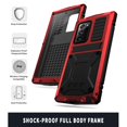 thumbnail image 4 of Dteck Full Protective Shockproof Case For Samsung Galaxy Note 20 Ultra (6.9 inches),Hybrid Rubber Metal Kickstand Tempered Glass Screen Protector Note 20 Ultra 5G Hard Cover,Red, 4 of 7