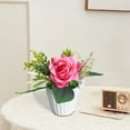 thumbnail image 5 of Fufafayo under $5 Artificial Plants, Fake Potted, Plastic Simulation Corner Roses for Home Office Desk Shelf Window Sill Porch Terrace Garden Decoration Living Room, 5 of 9