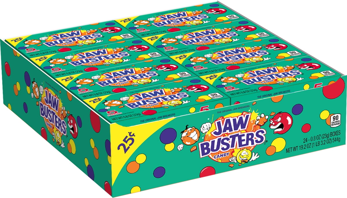 Jawbusters, Assorted Flavor Hard Candy, 0.8oz (Box of 24)
