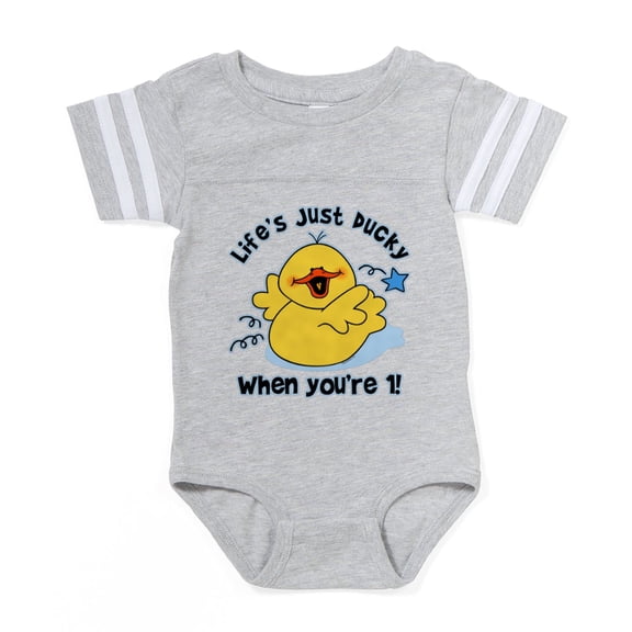 CafePress - Life's Ducky 1St Birthday - Cute Infant Baby Football Bodysuit
