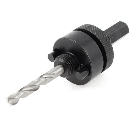 Pipe Hole Saw Unique Bargains Silver Tone Black HSS 6mm Tip Diameter 15mm Screw Pipe Hole Saw Arbor Holder ()