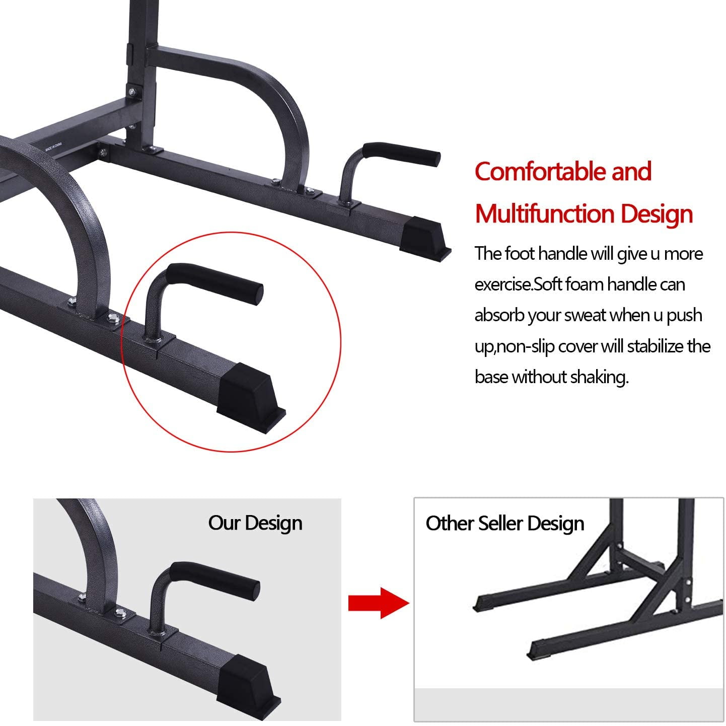 Lift Pro Power Tower Multi Function Workout Dip Station For Home Gym