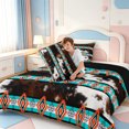 thumbnail image 4 of Erosebridal Animal Hide Pattern Queen Comforter Set,Western Cowhide Comforter Sets Queen,Black Reversible,3-Piece,1 Comforter and 2 Pillowcases, 4 of 7