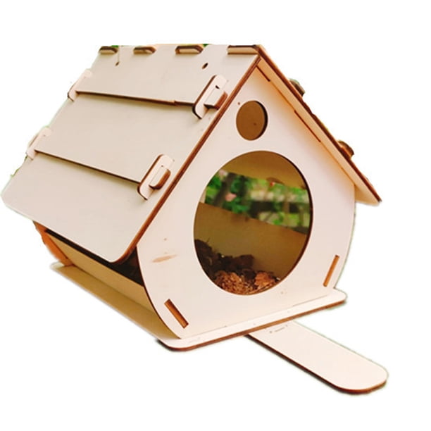 Comedero Para Pájaros, Casa Para Pájaros, Kit De Montaje Diy Hecho De Madera Auténtica, Colgante De Madera Para Casa De Pájaros, Decoración De Jardín Yuarrent PT002253-00