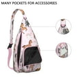 thumbnail image 2 of Floral Horse Print Crossbody Bag - Artistic Wild Horse Pattern Sling Pack (Water-Resistant & Tear-Resistant, Comfortable Strap), 2 of 4