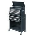 thumbnail image 4 of Gzxs 6-Drawer Rolling Tool Chest, Tool Cabinet Box with Wheels and Drawers, Tool Cabinet Storage Box, Adjustable Shelf, Portable with Wheels and Lock for Warehouse, Repair Shop (Black), 4 of 6