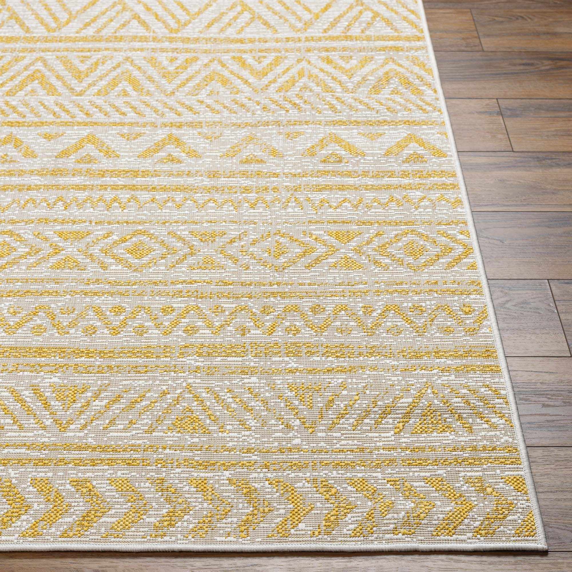 Hauteloom Haluk Hallway, Kitchen Patio Outdoor Runner Rug - Beige, Brown, Multi - 2'7" x 12'