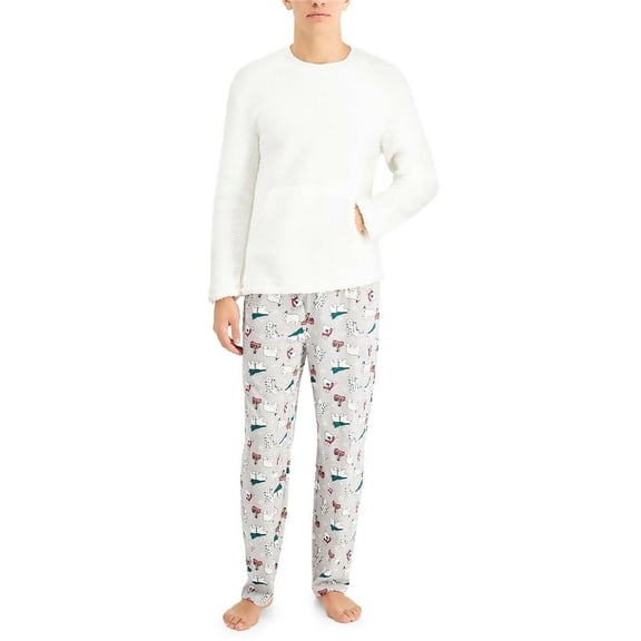 Family Pajamas Matching Men's Polar Bears Fleece Family Pajama Set M New with box/tags
