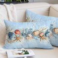 thumbnail image 2 of Blue Coastal Pillow Covers 12"x20", Summer Nautical Beach Conch Starfish Coral Soft Brushed Microfiber Breathable Throw Pillow Covers, Pillowcase with Zipper for Couch Sofa Bedroom Living Room, 2 of 9