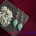 thumbnail image 5 of K-KED Jade Leaf Earrings Delicate Jewelry Real Charms Stone Women 925 Silver Natural Green, 5 of 5