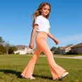 thumbnail image 4 of Roncen Girls Elasticity Flared Pants Trousers High Waisted Dressy Bell Bottom School Uniform Pants Solid Flare Yoga Leggings 4-16 Years, 4 of 9