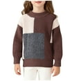 thumbnail image 2 of Zorckvet Girls Sweaters Pullover Long Sleeve Knit Sweater Jumper Tops,Brown,1-8Years, 2 of 9