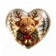 thumbnail image 2 of Tyidzon Highland Cow Christmas Ornament, Heart Shape Flat Acrylic Print with Hanging Cord for Highland Cow Lovers and Tree Decoration, 3.15 in, 2 of 7