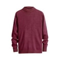thumbnail image 2 of BONIXOOM Fall Sweaters Baggy Fit Sweater Pullover Casual Turtleneck Sweater Men Wine 2XL(US:12), 2 of 4