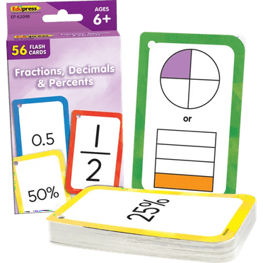 Teacher Created Resources Fractions, Decimals, and Percents Flash Cards (TCR 62098)