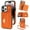 Orange, variant on Crossbody Wallet Case for iPhone 16 Pro with Lanyard Strap Card Slot Holder RFID Blocking Kickstand,Magnetic Back Flip Purse Case, PU Leather Cover Handbag Women Girls,Orange
