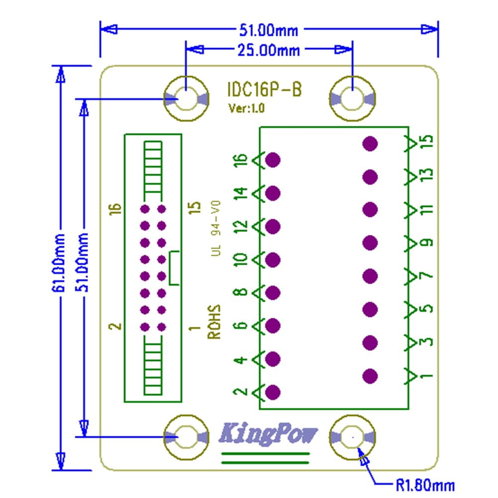 16 expansion board 2816-pin male terminal block connector, with 45 rail mounting feet, suitable for