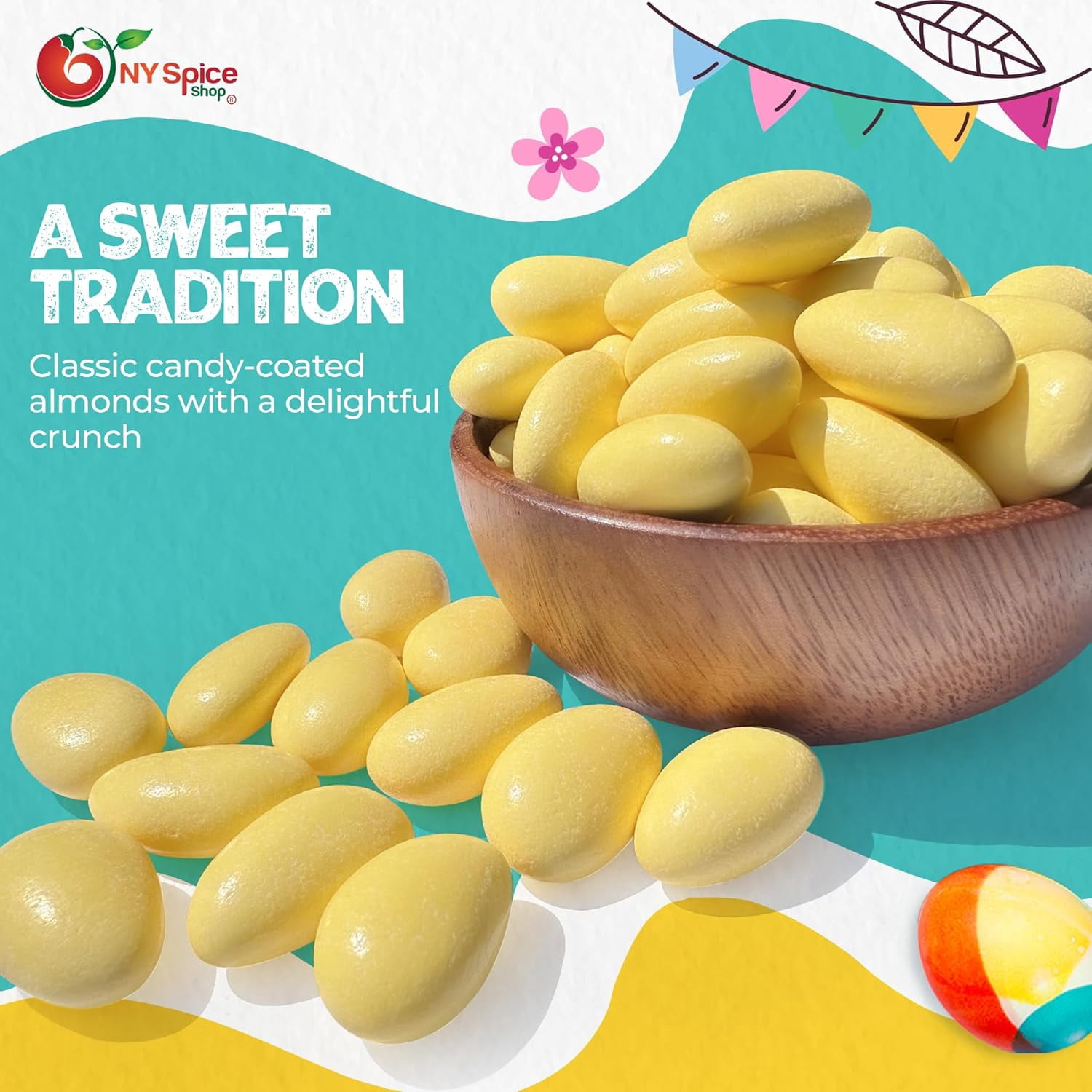 NY SPICE SHOP Super Fine Yellow Jordan Almonds - 1 Pound