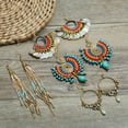 thumbnail image 2 of K-KED Bohemian Ethnic Style Earrings Hand Woven Earrings women's Long Style-13, 2 of 9