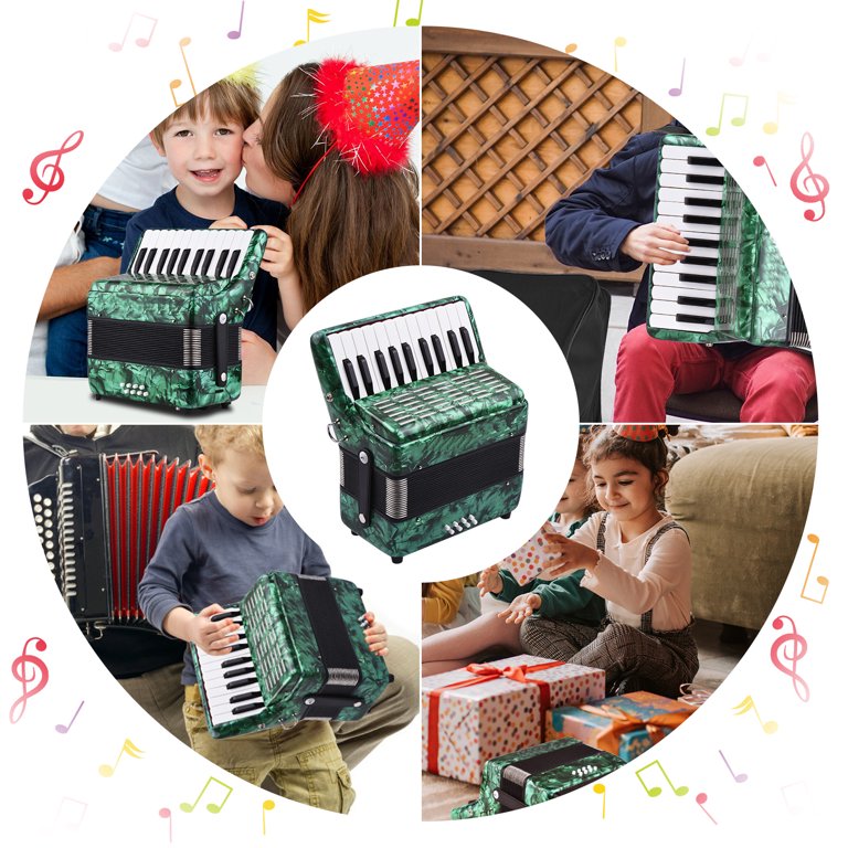 Gecheer 22 Keys 8 Bass Piano Accordion with Adjustable Straps Gig