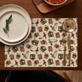 thumbnail image 5 of Beige Christmas Gift Pattern Summer Placemats Table Placemats Set Of 4-Linen Kitchen Washable Placemats Table Mats 11.8"x17.7" Non-Slip Heat Resistant, 5 of 6