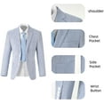 thumbnail image 2 of Lycody Summer Boys Seersucker Suit Kids Formal Slim Tuxedo Suits for Teen Beach Prom Graduate Party Wedding Single Breasted Pocket design Jacket Adjustable waist Pants Set, 2 of 6