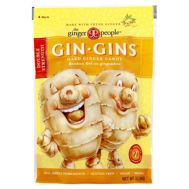 Ginger People Gin Gins Double Strength Ginger Hard Candy 3 oz