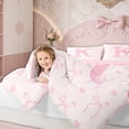 thumbnail image 6 of Erosebridal Pink Bowknot Bedding Sets Full with Comforter, Retro Initial K Letter Duvet Insert, Love Decor, Reversible 3pcs, 6 of 7