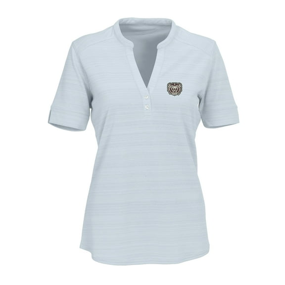 Women's Silver Missouri State University Bears Strata Textured Henley Shirt