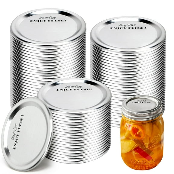 LotFancy 140 Counts Regular Mouth Canning Lids, 70 mm Metal Mason Jar Lids for Ball, Kerr Jars