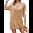 thumbnail image 1 of Traje de Baño de Ganchillo para Mujer 2025, Vestido de Punto de , Ropa de Verano Caqui L, 1 of 10