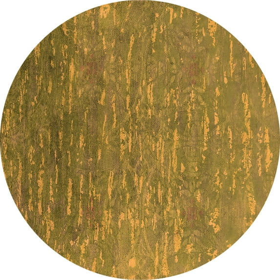 Ahgly Company Indoor Round Oriental Orange Industrial Area Rugs, 6' Round