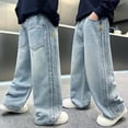 thumbnail image 5 of Tiijoy Little Boys Baggy Straight Leg Jeans Kids Casual Pull On Denim Pants, Sizes 6-16, 5 of 6