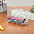 thumbnail image 7 of Plastic Pencil Box Large Capacity Pencil Boxes Clear Boxes with Snap-Tight Lid Stylish Office Supplies Storage Organizer Box Cute Cartoon Llama Pattern, 7 of 7