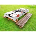 thumbnail image 1 of Valentines Day Outdoor Tablecloth, Love Themed Tree with Heart Romance Fruits Leaves Forest Couple Art, Decorative Washable Fabric Picnic Table Cloth, 58 X 84 Inches,Black Vermilion, by Ambesonne, 1 of 2