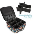 thumbnail image 4 of FORMRS Travel Makeup Bag Large Capacity Train Case Cosmetic Organizer with Adjustable Dividers, Blue Geometric, 4 of 8