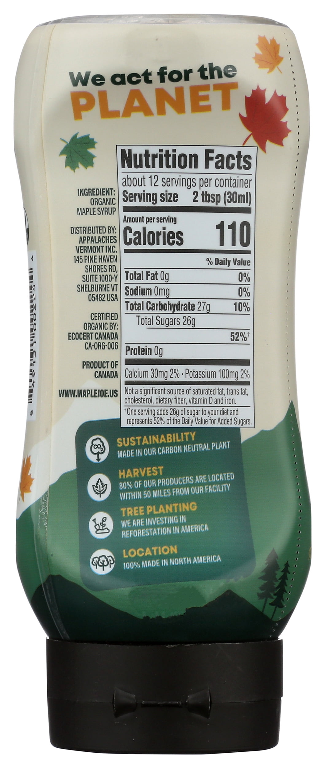 Pack of 12, Maple Joe Organic 100% Pure Maple Syrup, 12 fl oz
