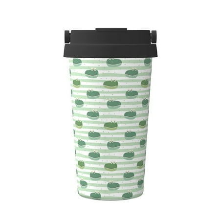 

KLL Cute Crocodile Pattern Stainless Steel Vacuum Insulated Tumbler - Carry Insulated Coffee Mug - Reusable Insulated Cold Brew Iced Coffee Cup Thermos