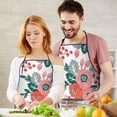 thumbnail image 5 of Pioneer Flower Floral Print Pattern Apron-Garden Aprons for Women with Pockets-Cotton Linen Waterproof Kitchen Cooking Gardening Aprons Adjustable for Kitchen,Cooking,BBQ and Salon 33x27 Inch, 5 of 7