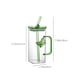 thumbnail image 3 of Vaso de Vidrio con Asa, Taza de Pajita de Doble Pared, Taza para Beber Estilosa, Juego de Cristalería Elegante con Pajita, Capacidad de 350ml para Bebidas Frías, 3 of 9