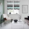 thumbnail image 4 of Turquoise Black Stripe Kitchen Curtains Small Short 39 Inch Length, Modern Abstract Coarse Striped Grommet Top Bedroom Living Room Curtains, Light Filtering Cafe Curtain Drapes 2 Panels Set 55''x39'', 4 of 9
